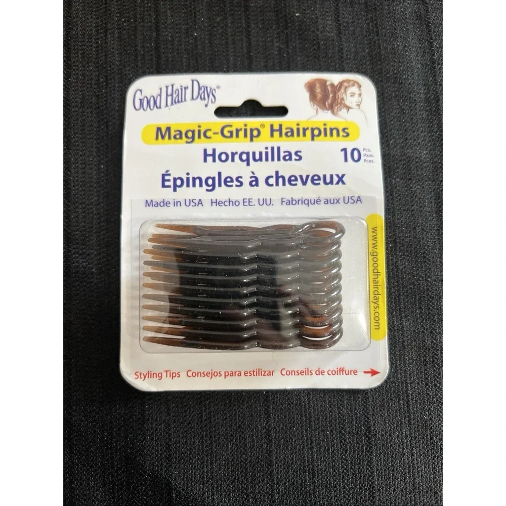 Good Hair Days Magic-Grip Hairpins 10 Pcs Shell Tortoise‎ Brown